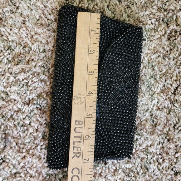 Vintage Midcentury Beaded Clutch Floral Evening Envelope Bag 30s-50s 7"x 4" - Picture 6 of 7